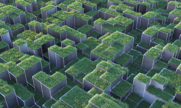 Futuristic agricultural field