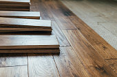 istock Solid oak wood flooring 1345227773