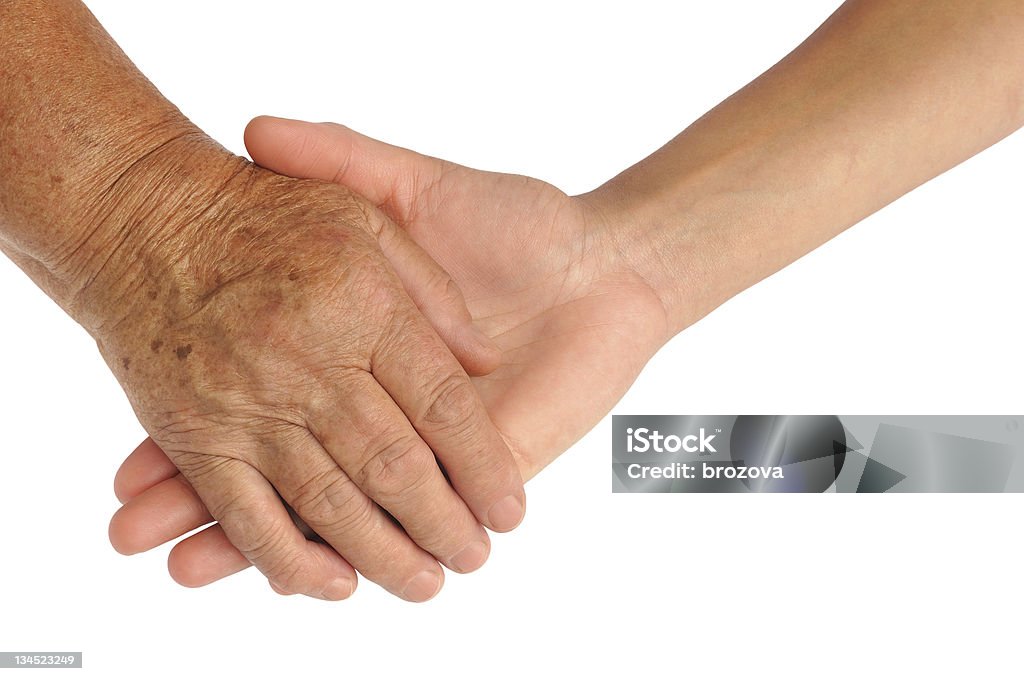 Ręce młodych i starszych kobiet-pomoc Ręka koncepcja - Zbiór zdjęć royalty-free (Help - angielskie słowo)