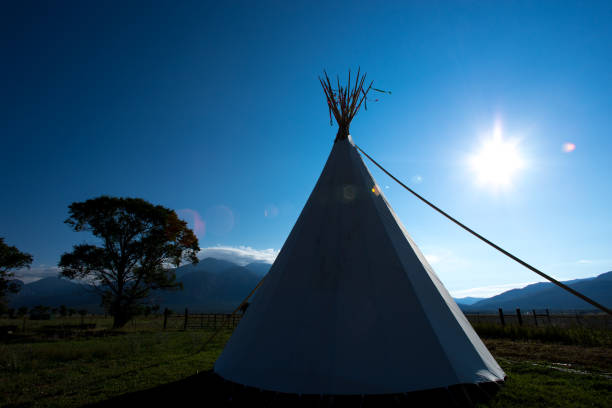 istock Taos, NM: White Teepee Against Taos Mountain, Rising Sun 1345235777