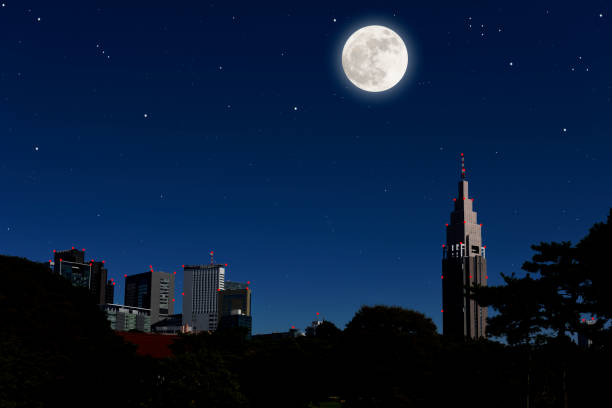 istock Supermoon rising over the skyscrapers 1345242302