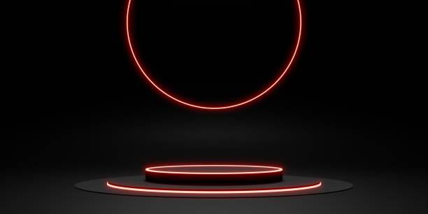 istock black display stand laser ring and neon light glow 3d illustration 1345243971