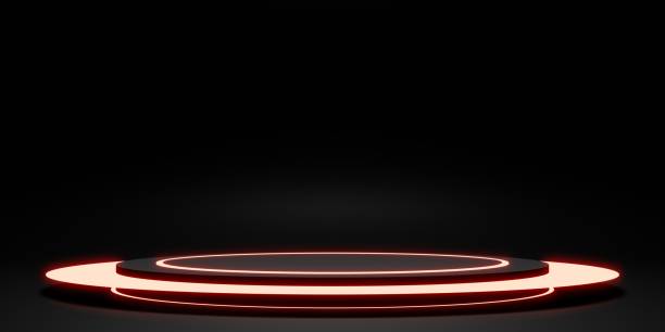 istock black display stand laser ring and neon light glow 3d illustration 1345243977