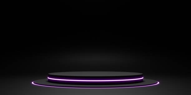 istock black display stand laser ring and neon light glow 3d illustration 1345243978