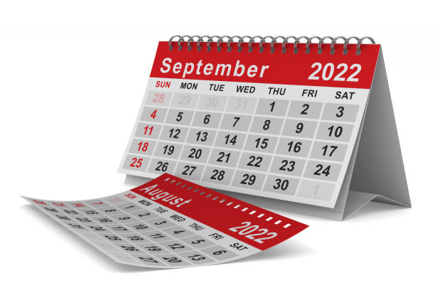 istock 2022 year. Calendar for September. Isolated 3D illustration 1345255145