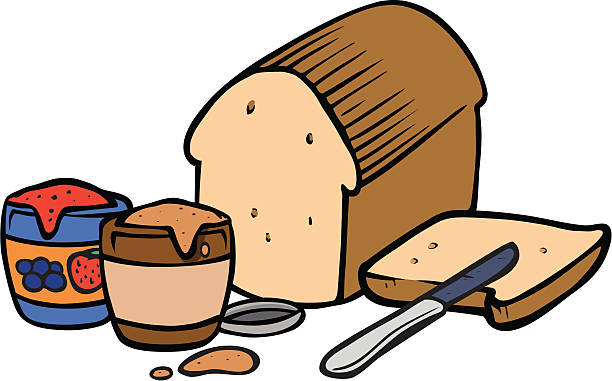 Pasta de amendoim e geleia - ilustração de arte em vetor