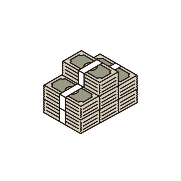 ilustraciones, imágenes clip art, dibujos animados e iconos de stock de relacionado con el dinero: muchos fajos - money roll