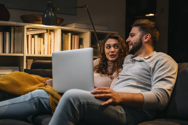 istock couple spending evening together at home 1345261707