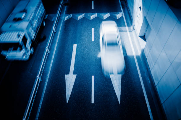 cars in highway with blur motion