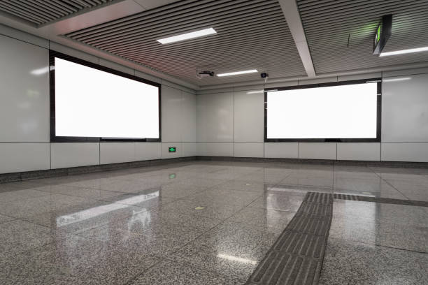 istock Billboard stand mock up on the underground subway station. 1345266359