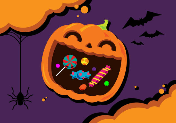 楽しいハロウィンをお過ごし下さい - pumpkin candy点のイラスト素材／クリップアート素材／マンガ素材／アイコン素材