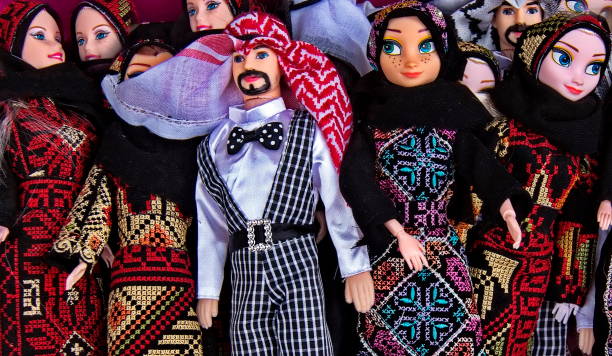 istock Jordanian dolls wearing traditional dresses, Madaba, Jordan 1345268633