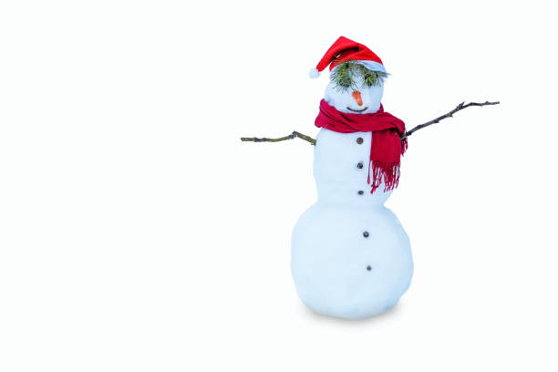 istock real snowman isolated on white background. 1345270725