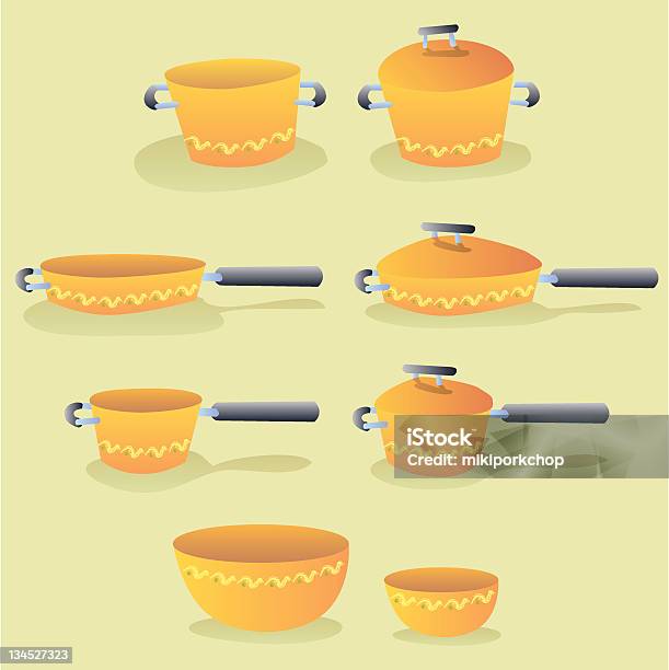 Pentole - Immagini vettoriali stock e altre immagini di Attrezzatura - Attrezzatura, Bollente, Casseruola - Pentola