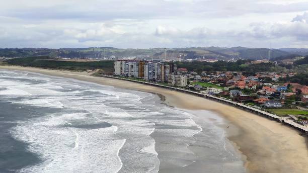 istock Salinas city and beach, Castrillon municipality, Asturias, Spain 1345273701