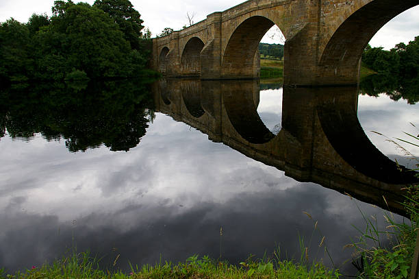 Bridge reflection stock photo