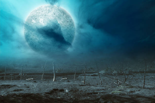 istock Full moon with dark cloudscapes on the night 1345276764