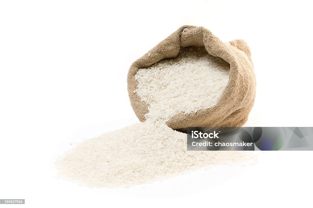 Serapilheira de arroz espalhados e - Royalty-free Arroz Branco Foto de stock