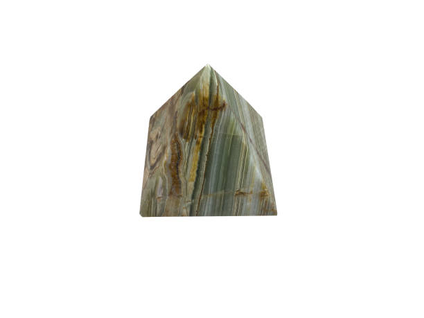 istock Onyx pyramid close-up on a white isolated background 1345280339