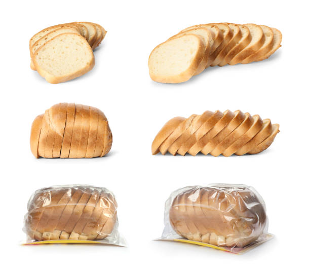 istock Collection of sliced bread on white background 1345280409