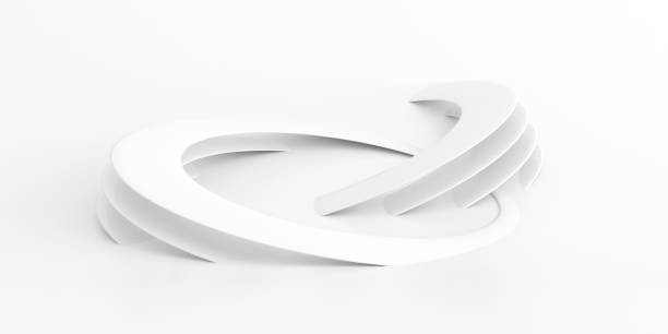 istock Abstract of white lines background, Minimal dynamic shape, 3d rendering. 1345282141