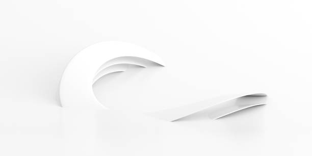 istock Abstract of white lines background, Minimal dynamic shape, 3d rendering. 1345282170