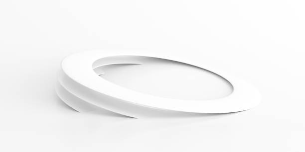istock Abstract of white lines background, Minimal dynamic shape, 3d rendering. 1345282182