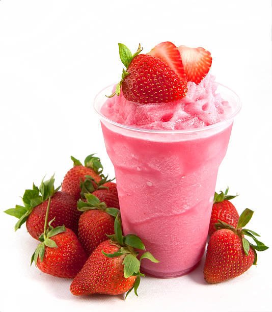 istock Strawberry smoothie on white background 134528438
