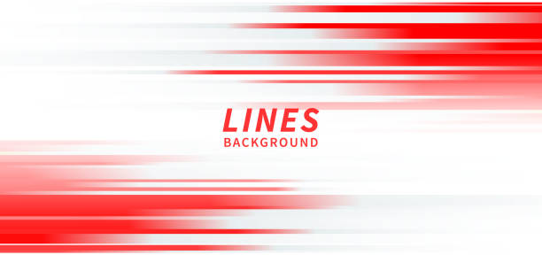 白い背景に抽象的な水平光の赤いストライプ線。 - speed点のイラスト素材／クリップアート素材／マンガ素材／アイコン素材