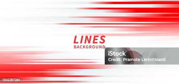 istock Abstract horizontal light red stripe lines on white background. 1345287264