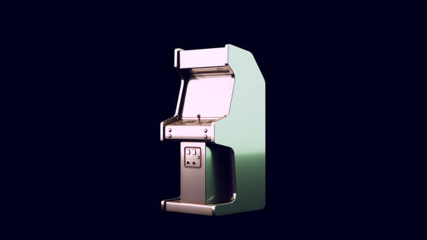 istock Vintage Arcade Console with Green White Moody 80s lighting 1345287746
