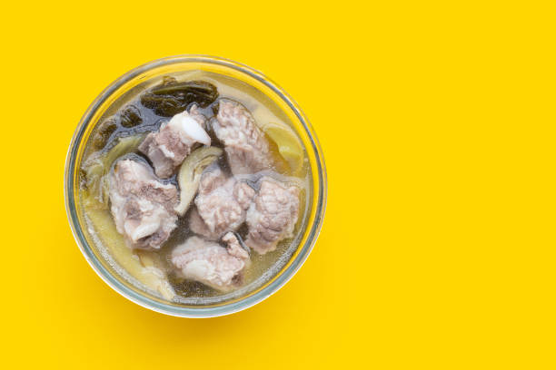 istock Pork rib soup with pickled cabbage or mustard greens 1345291348