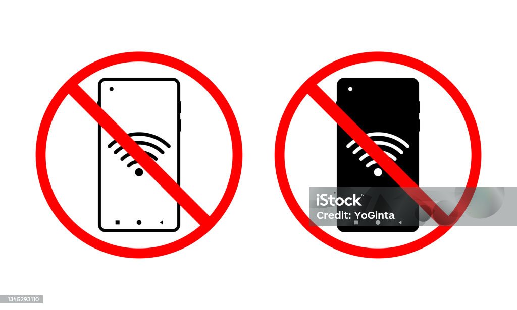 Internet Use Prohibited Prohibited From Using Internet Connection Or Wifi On Smartphone Stock ...