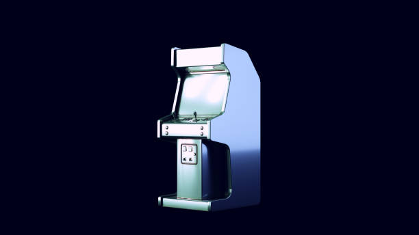 istock Vintage Arcade Console with Green and Blue Moody 80s lighting 1345295489