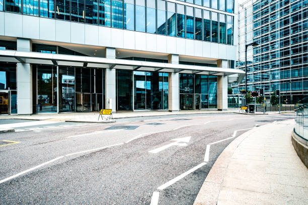 istock Street in canary wharf 1345295946