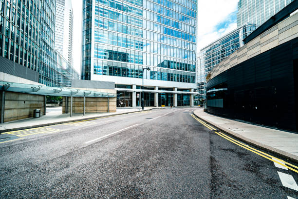 istock Street in canary wharf 1345295947