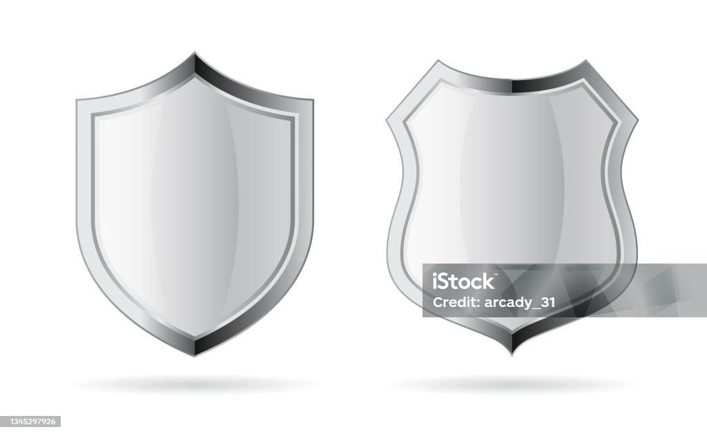 Metallic Shield Vector Silver Metal Shield Vector Illustration Stock Illustration - Download ...