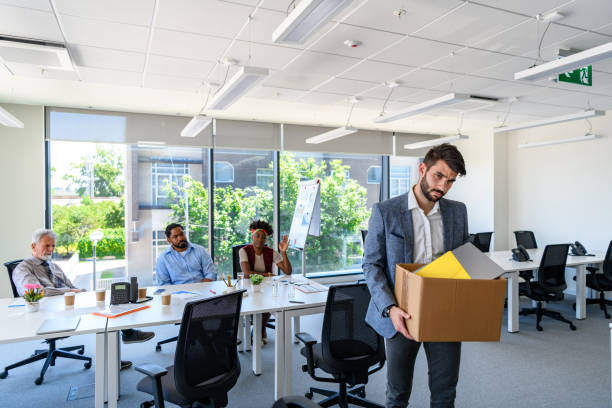 istock A Man Failed at the Job and Leaving the Office. 1345297976