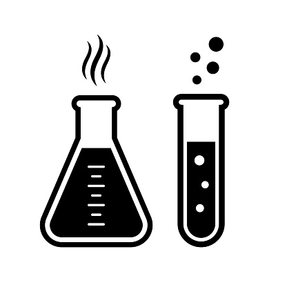 Lab flask vector icon isolated on white background