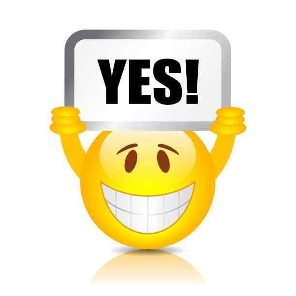 Say Yes Vector Emoji Stock Illustration - Download Image Now