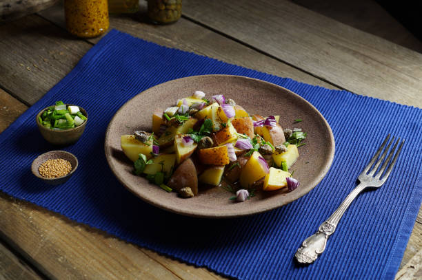 istock Potato salad with mustard dressing in Mediterranean style. 1345299681
