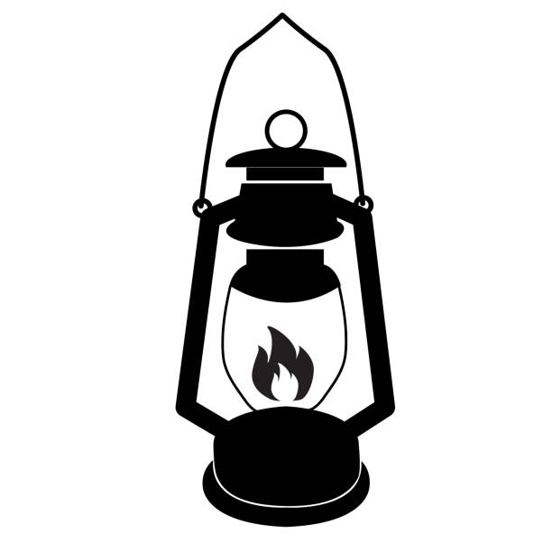 Camping lantern icon on white background. camp lamp sign. lamp symbol. flat style. Camping lantern icon on white background. camp lamp sign. lamp symbol. flat style. kerosene fuel stock illustrations
