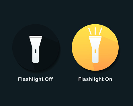 Flashlight On and Off icon. Illustration vector.