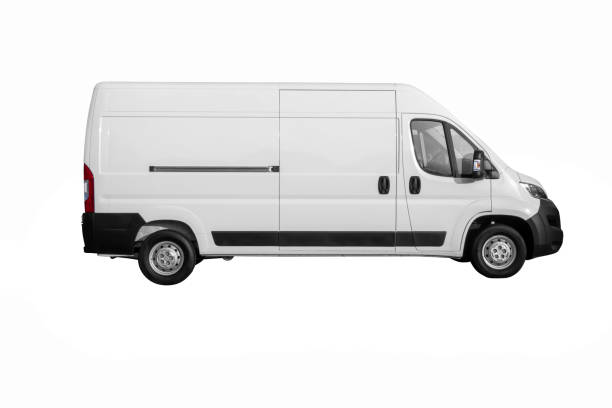 istock White delivery van with free space for advertising 1345300900