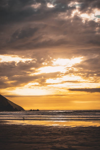 istock View out to sea from a beach at sunset 1345301600