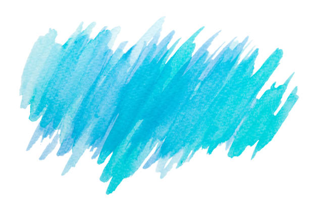 istock Blue watercolor painting. 1345302876