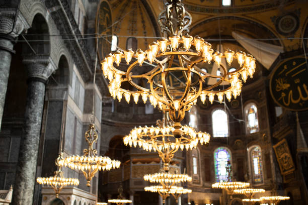 istock istanbul Turkey Hagia sophia lights 1345309183