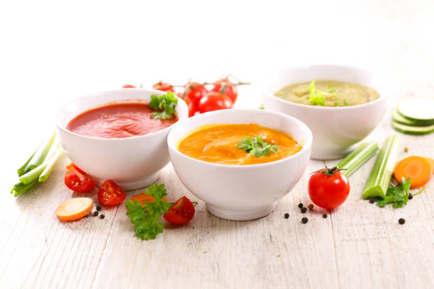 istock set of vegetable soup and ingredient 1345309424