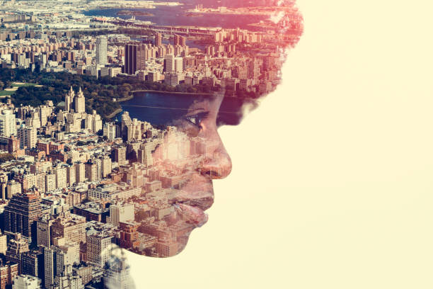 istock Young Woman City Reflections Digital Composite 1345313512