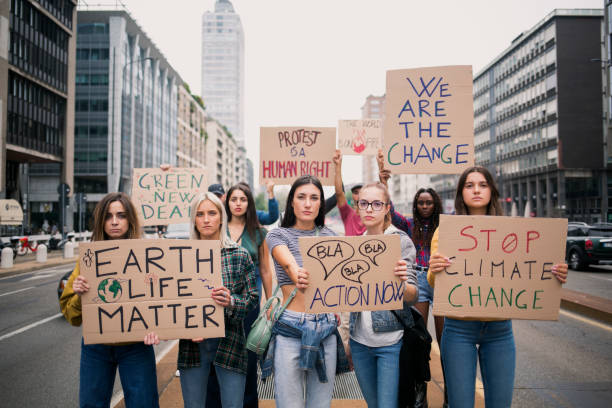 istock Protest against climate change in the street 1345317488